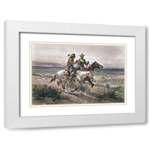 Questionable Companions White Modern Wood Framed Art Print with Double Matting by Hansen, Herman Wendelborg