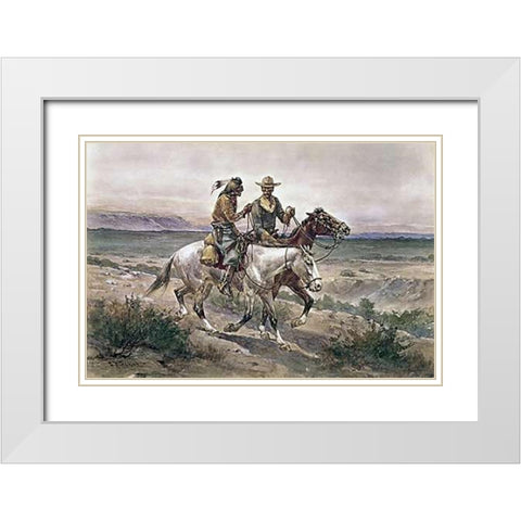 Questionable Companions White Modern Wood Framed Art Print with Double Matting by Hansen, Herman Wendelborg