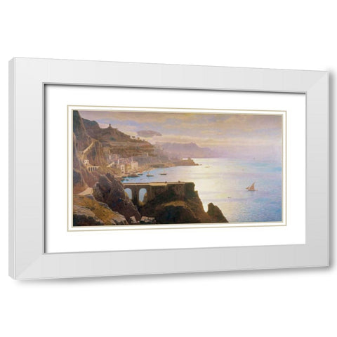 Amalfi Coast S.L.L. White Modern Wood Framed Art Print with Double Matting by Haseltine, William Stanley