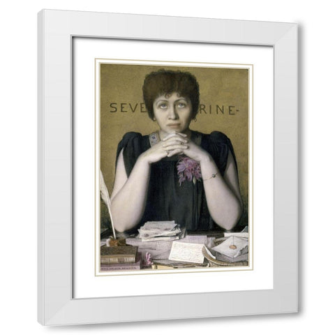 Madame Severine White Modern Wood Framed Art Print with Double Matting by Hawkins, Louis Welden