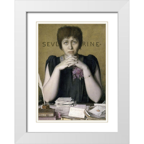 Madame Severine White Modern Wood Framed Art Print with Double Matting by Hawkins, Louis Welden
