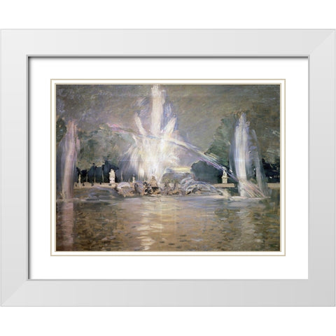 Great Waters in the Fountain White Modern Wood Framed Art Print with Double Matting by Helleu, Paul Cesar