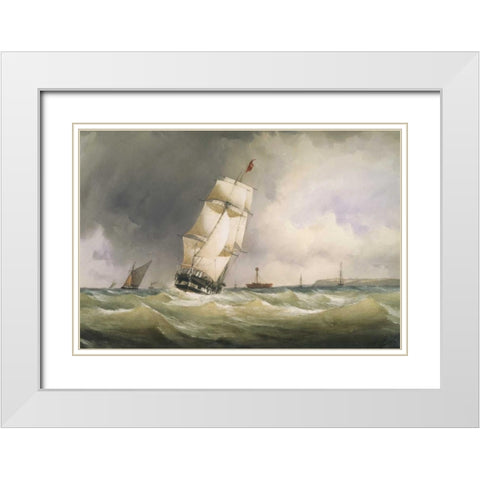Off the Nore Before 1844 White Modern Wood Framed Art Print with Double Matting by Herbert, Alfred