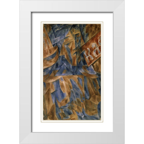 Lady in a Cafe White Modern Wood Framed Art Print with Double Matting by Le Dantyu, M.
