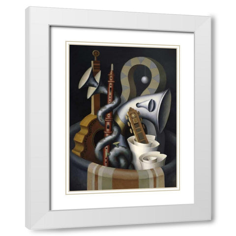 Concierto Barroco White Modern Wood Framed Art Print with Double Matting by Liberti, Juan Carlos
