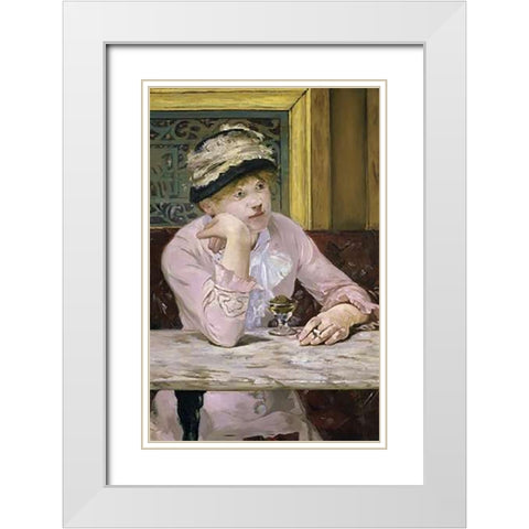 The Plum White Modern Wood Framed Art Print with Double Matting by Manet, Edouard
