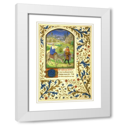 The Flight into Egypt : Book of Hours - Detail White Modern Wood Framed Art Print with Double Matting by Marmion, Simon