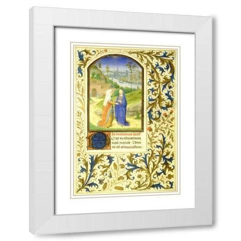 The Visitation : Book of Hours - Detail White Modern Wood Framed Art Print with Double Matting by Marmion, Simon