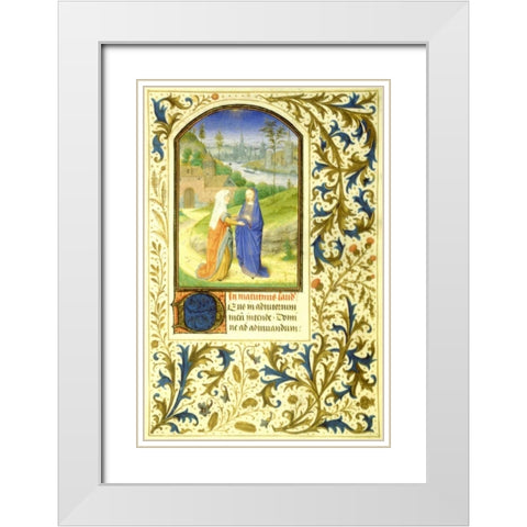 The Visitation : Book of Hours - Detail White Modern Wood Framed Art Print with Double Matting by Marmion, Simon