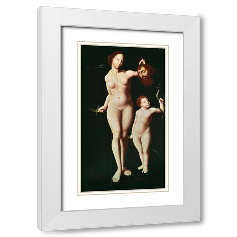 Judith and The Infant Hercules White Modern Wood Framed Art Print with Double Matting by Master of Mansi Magdalen,