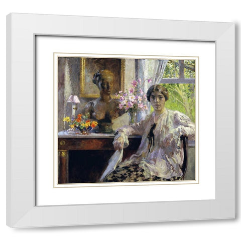 Nellie Kabel White Modern Wood Framed Art Print with Double Matting by Melchers, Gari