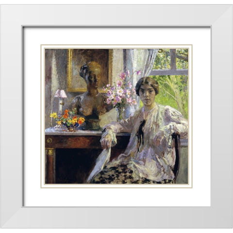 Nellie Kabel White Modern Wood Framed Art Print with Double Matting by Melchers, Gari