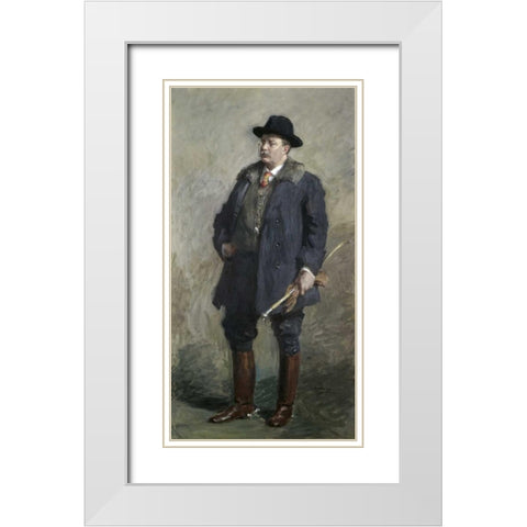 Theodore Roosevelt, 26th President of the United States White Modern Wood Framed Art Print with Double Matting by Melchers, Gari