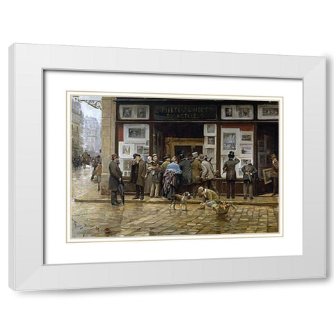 An ExVintageition of Photography White Modern Wood Framed Art Print with Double Matting by Ferrer
