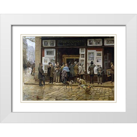 An ExVintageition of Photography White Modern Wood Framed Art Print with Double Matting by Ferrer