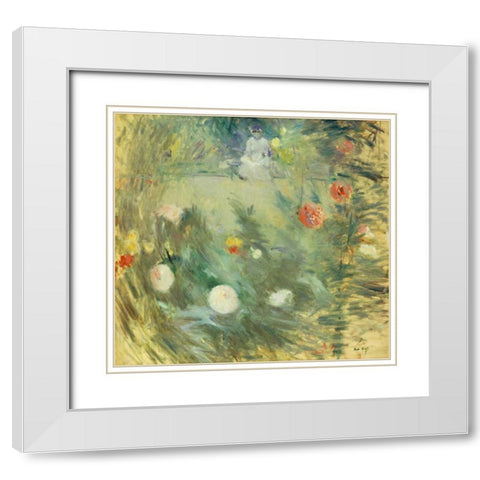 Nourrice Au Fond DUn Jardin White Modern Wood Framed Art Print with Double Matting by Morisot, Berthe