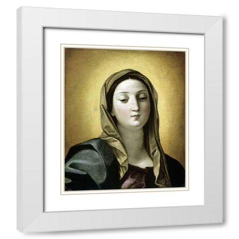 Madonna White Modern Wood Framed Art Print with Double Matting by Reni, Guido