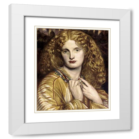 Helen of Troy White Modern Wood Framed Art Print with Double Matting by Rossetti, Dante Gabriel