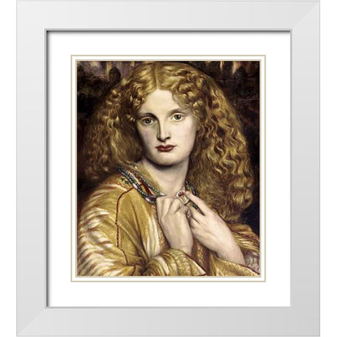 Helen of Troy White Modern Wood Framed Art Print with Double Matting by Rossetti, Dante Gabriel