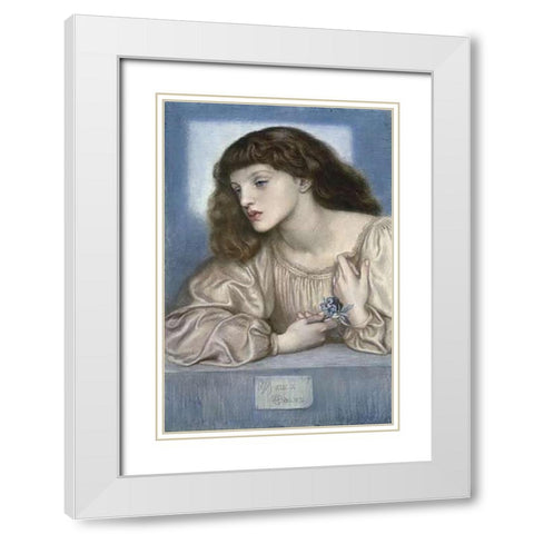 May Morris White Modern Wood Framed Art Print with Double Matting by Rossetti, Dante Gabriel