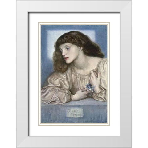 May Morris White Modern Wood Framed Art Print with Double Matting by Rossetti, Dante Gabriel