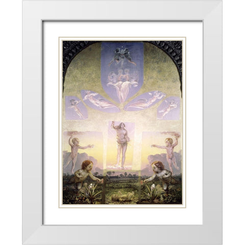 Morning White Modern Wood Framed Art Print with Double Matting by Runge, Philipp Otto