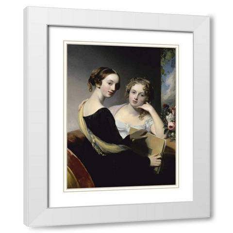 Portrait of the McEven Sisters White Modern Wood Framed Art Print with Double Matting by Sully, Thomas