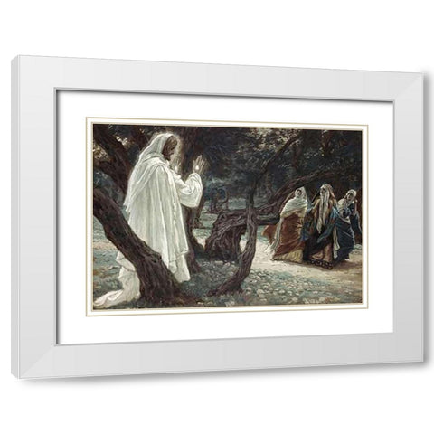 Museumist Appears to the Holy Women White Modern Wood Framed Art Print with Double Matting by Tissot, James