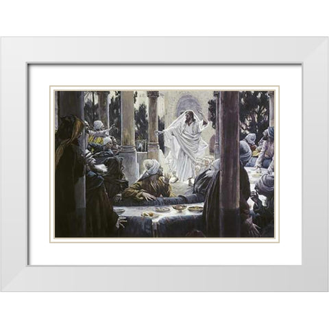 Museumist Reproving the Pharisees White Modern Wood Framed Art Print with Double Matting by Tissot, James