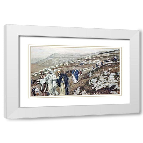 Jesus On His Way to Galilee White Modern Wood Framed Art Print with Double Matting by Tissot, James