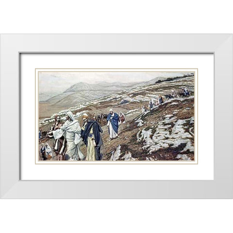 Jesus On His Way to Galilee White Modern Wood Framed Art Print with Double Matting by Tissot, James