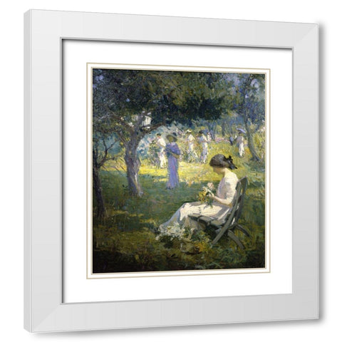 Garden Party White Modern Wood Framed Art Print with Double Matting by Titcomb, Mary Bradish
