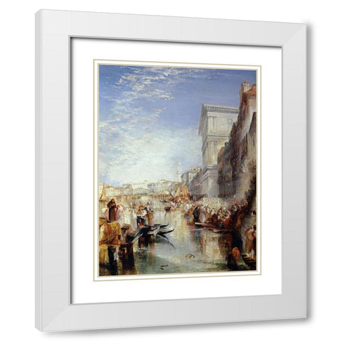 Grand Canal, Venice: Shylock White Modern Wood Framed Art Print with Double Matting by Turner, Joseph M.W.
