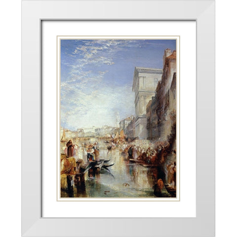 Grand Canal, Venice: Shylock White Modern Wood Framed Art Print with Double Matting by Turner, Joseph M.W.