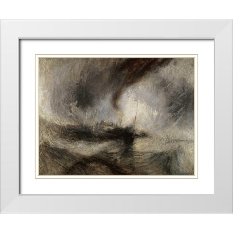 Snow Storm at Sea White Modern Wood Framed Art Print with Double Matting by Turner, Joseph M.W.