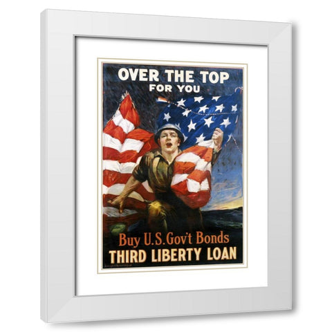 Over the Top for You circa 1918 White Modern Wood Framed Art Print with Double Matting by Unknown