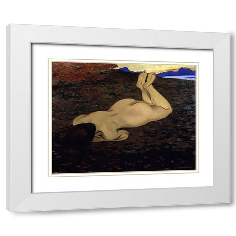 The Spring White Modern Wood Framed Art Print with Double Matting by Vallotton, Felix