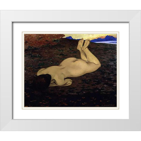The Spring White Modern Wood Framed Art Print with Double Matting by Vallotton, Felix