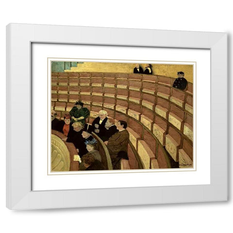 Third Level at the Theatre in Chatelet White Modern Wood Framed Art Print with Double Matting by Vallotton, Felix