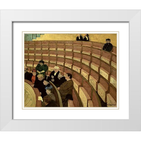 Third Level at the Theatre in Chatelet White Modern Wood Framed Art Print with Double Matting by Vallotton, Felix