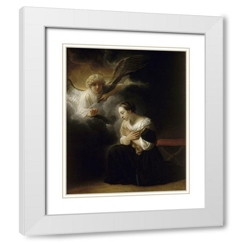 The Virgin of the Immaculate Conception White Modern Wood Framed Art Print with Double Matting by Van Hoogstraten, Samuel