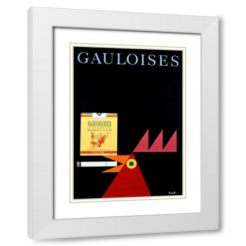 Gauloises White Modern Wood Framed Art Print with Double Matting by Brun, Donald
