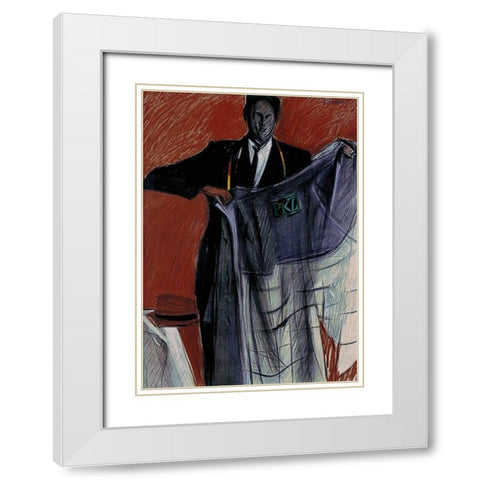 PKZ White Modern Wood Framed Art Print with Double Matting by Falk, Hans