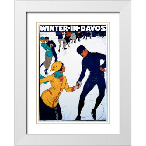Winter in Davos White Modern Wood Framed Art Print with Double Matting by Mangold, Burkhard