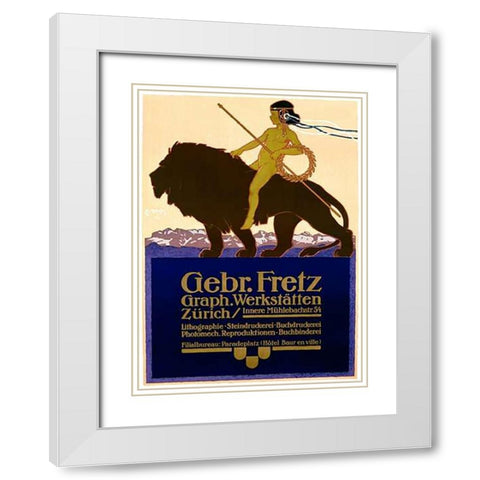 Gebr Fretz White Modern Wood Framed Art Print with Double Matting by Moos, Carl