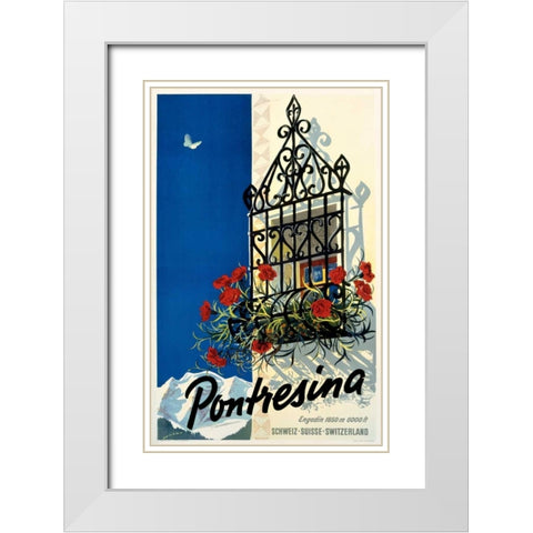 Pontresina White Modern Wood Framed Art Print with Double Matting by Peikert, Martin