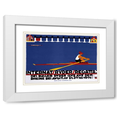 Internat / Ruder / Regatta White Modern Wood Framed Art Print with Double Matting by Stoecklin, Niklaus