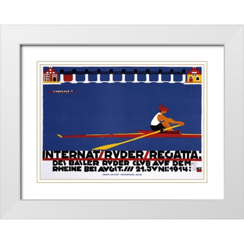 Internat / Ruder / Regatta White Modern Wood Framed Art Print with Double Matting by Stoecklin, Niklaus