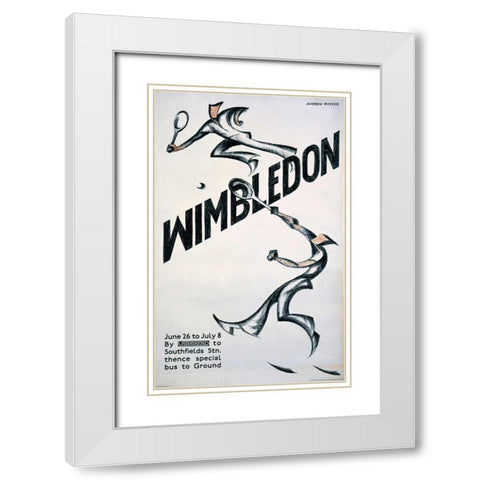 Wimbledon White Modern Wood Framed Art Print with Double Matting by Andrews, Sybil