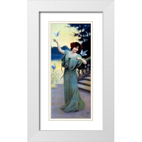 Chaussures Laffite / Nouvel An 1907 White Modern Wood Framed Art Print with Double Matting by Unknown